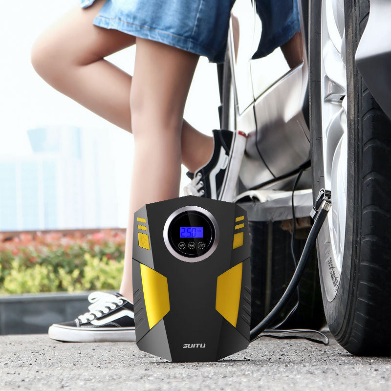 车载充气泵小轿车便携式汽车电动轮胎多功能12v车用打气筒加气泵