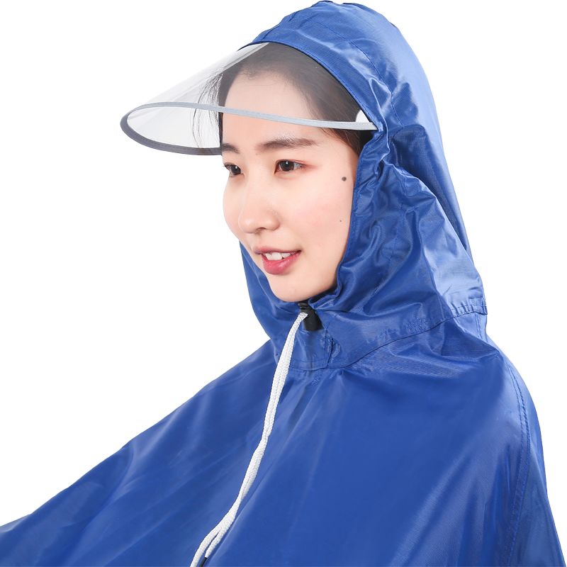成人电动车单人加厚女双雨披帽檐雨衣