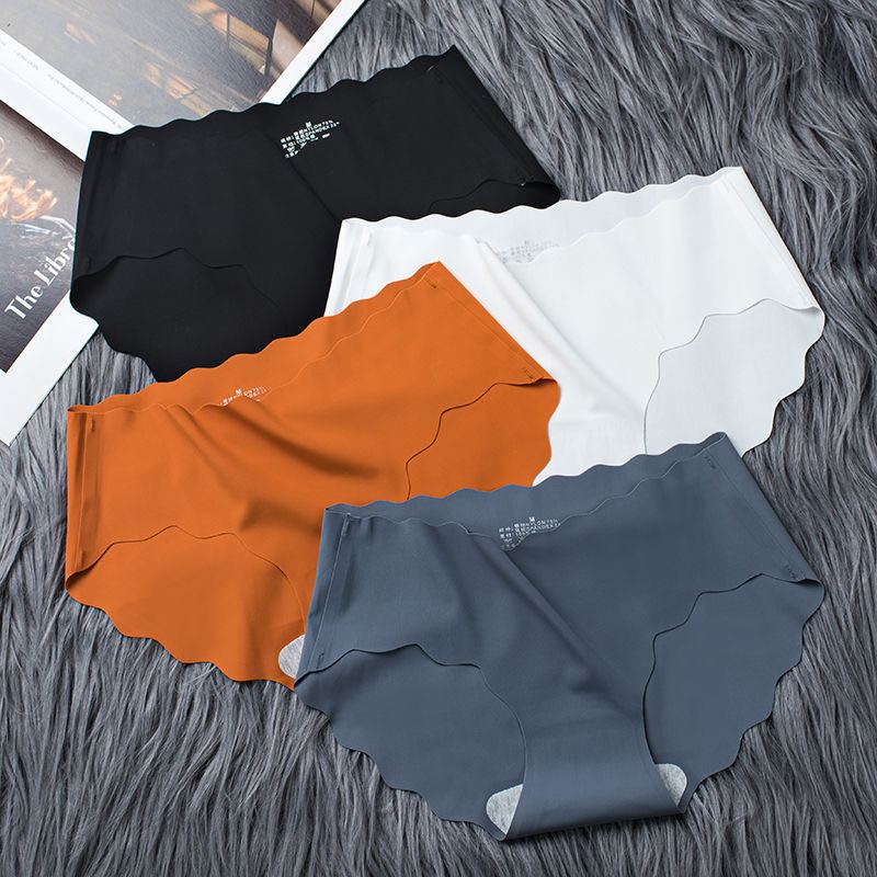 2 / 3 / 4 pairs of traceless ice silk underpants women's antibacterial mid waist breathable girl's triangle underwear