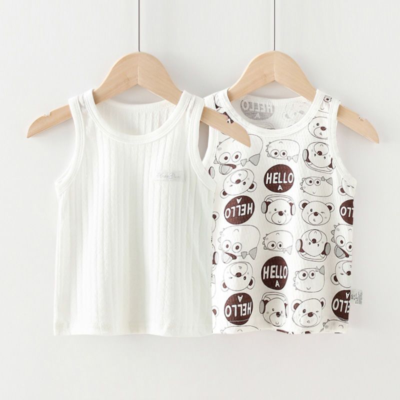 2-piece children's Vest pure cotton summer thin boys and girls wear bottoming girl baby belly protection vest
