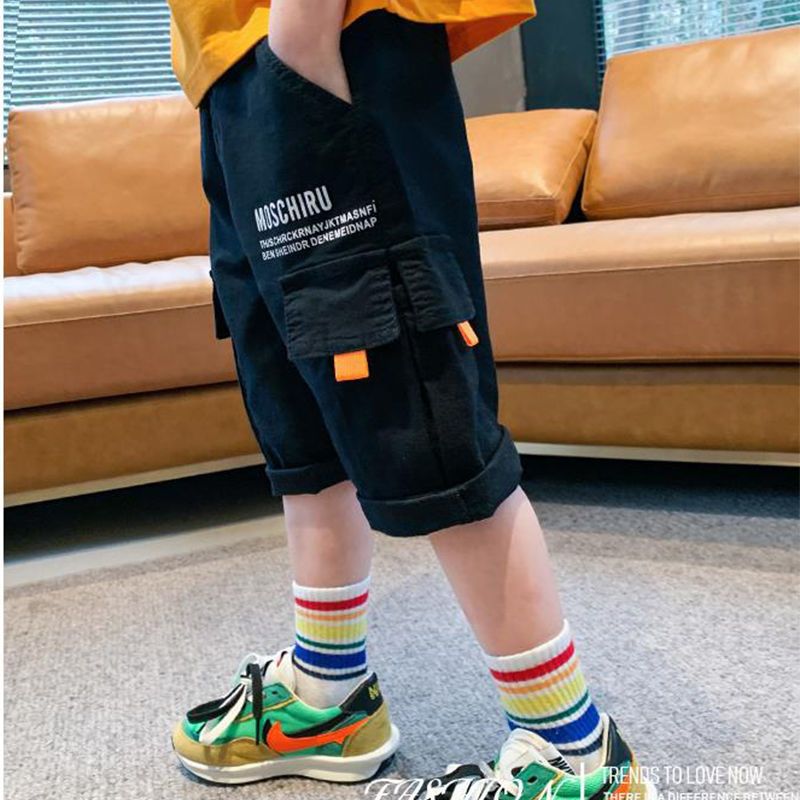 Boys' shorts summer wear new children's Capris middle and big children's casual pants
