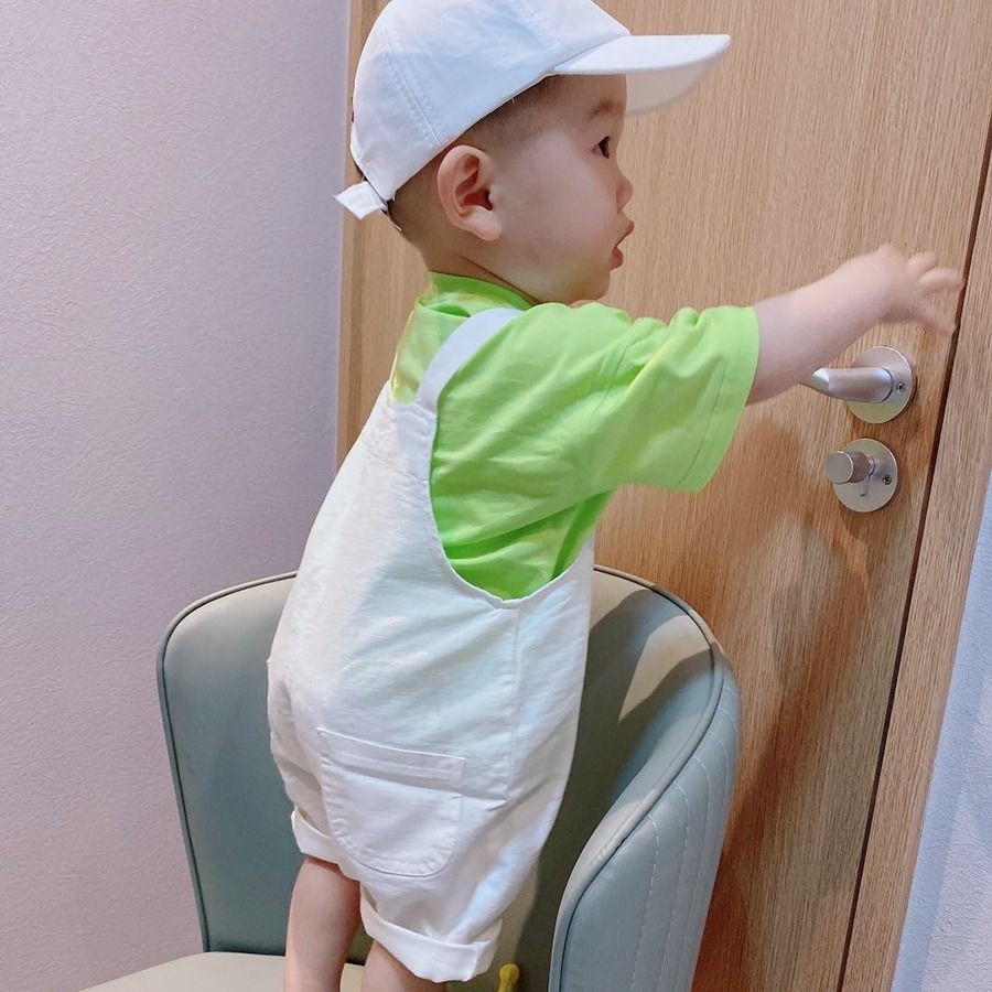 Baby breeches summer thin 1-3 year old boys and girls open-end 2-body pants children's loose foreign style short 5-pants