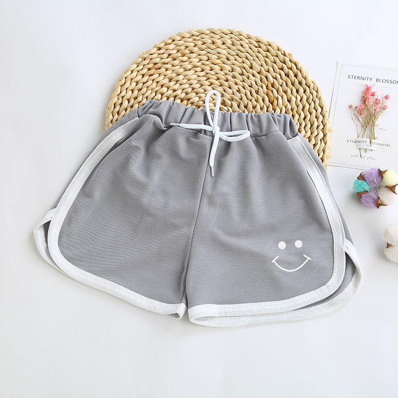 Children's shorts men's and girls' pants summer new thin breathable cotton hemp children's three point beach shorts