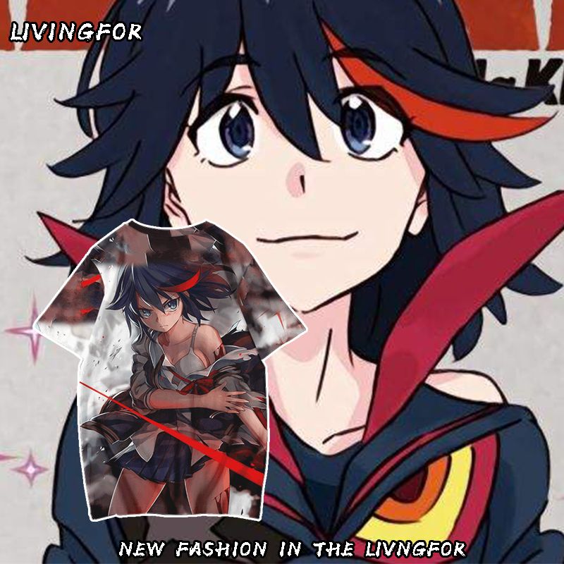 Kill La Kill斩服少女t恤缠流子鬼龙院皐月短袖夏季休闲体恤宽松 3月13日发完 虎窝拼