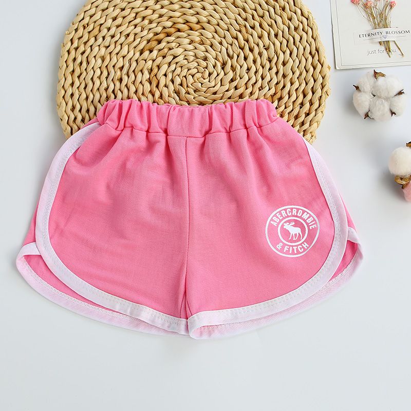 Children's shorts men's and girls' pants summer new thin breathable cotton hemp children's three point beach shorts