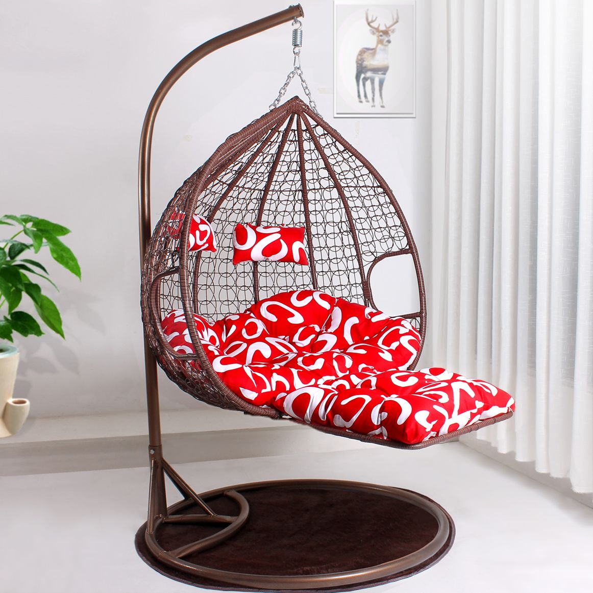 阳台双人秋千摇椅鸟巢藤椅吊床吊篮