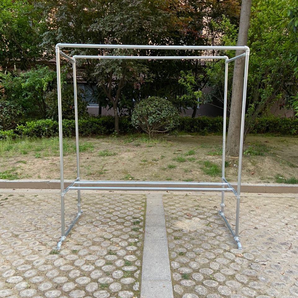 室内阳台落地钢管室外镀锌杆式衣架