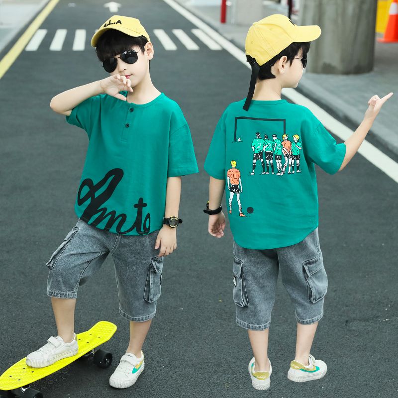 Children's summer suit 2020 new 5 handsome 7 summer 8 little boy 9 clothes 10 two piece set 12 years old