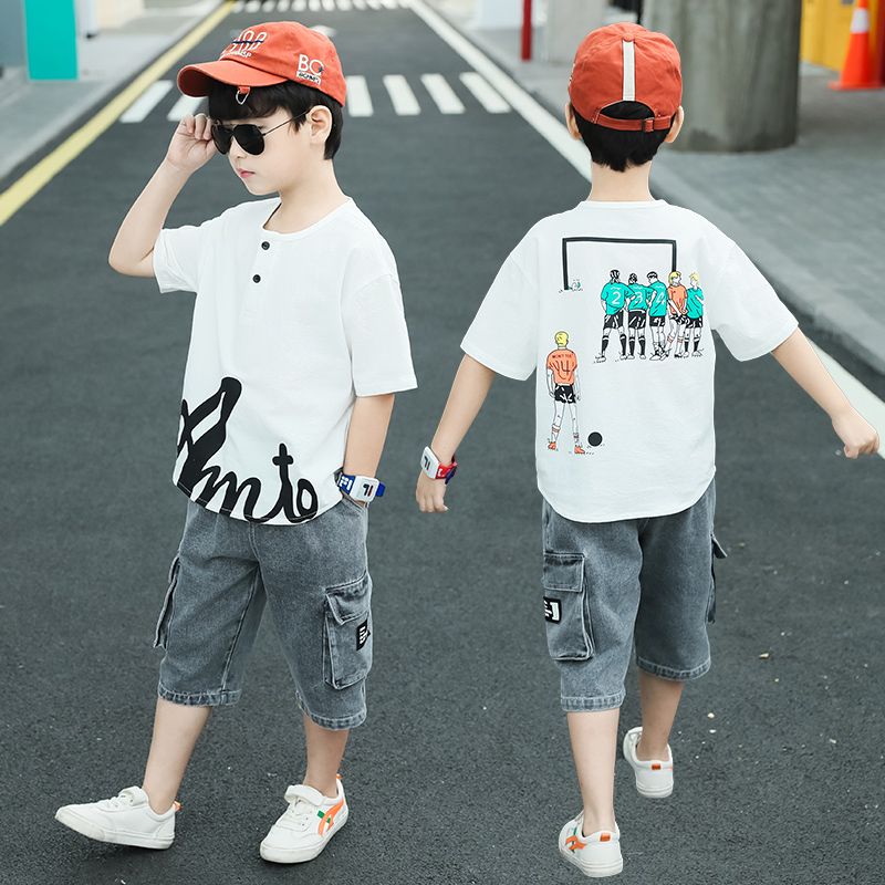 Children's summer suit 2020 new 5 handsome 7 summer 8 little boy 9 clothes 10 two piece set 12 years old