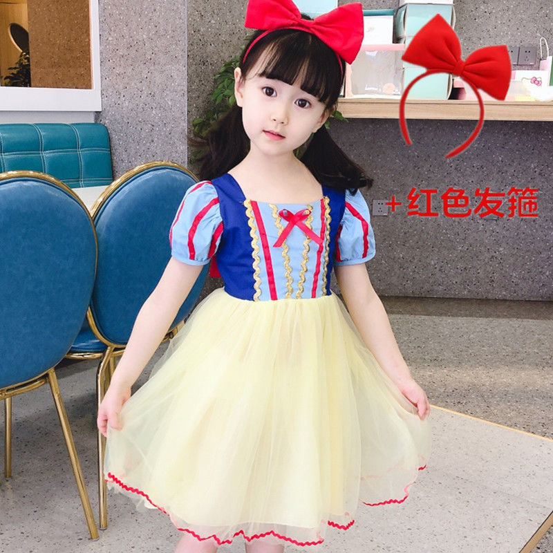白雪公主裙女童新款連衣裙仙女時尚網紅洋氣網紗小女孩兒童裙子夏