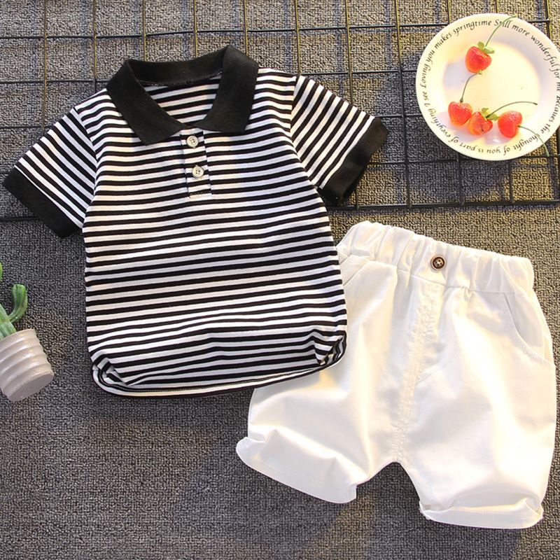 Children's wear boys and girls summer suit 1-5 years old Korean 2020 new short sleeve suit top + pants summer trend