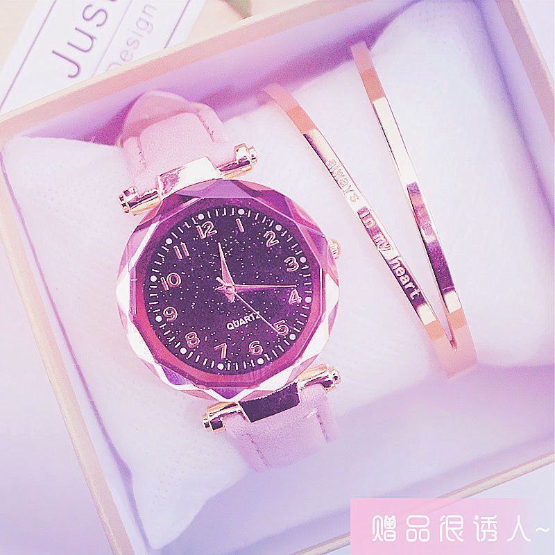 Tiktok, girl student, Korean version, simple and casual atmosphere, all match fashion trend waterproof female watch.
