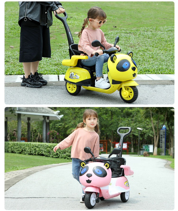 升级推把儿童电动摩托车宝宝三轮车可坐人电瓶童车男女小孩玩具车G