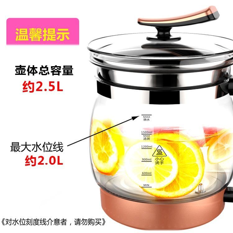 养生壶全自动家用大容量2.5L加厚玻璃煮茶器多功能煮粥花茶煮茶壶