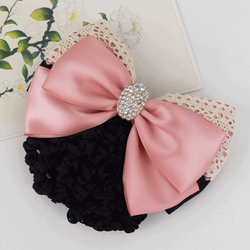 手工护士空姐蝴蝶结发卡发网头花镶钻