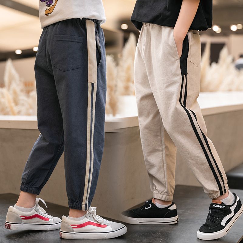 Boys' pants fashionable thin anti mosquito pants 2020 new children's trousers summer middle and large children's casual Capris