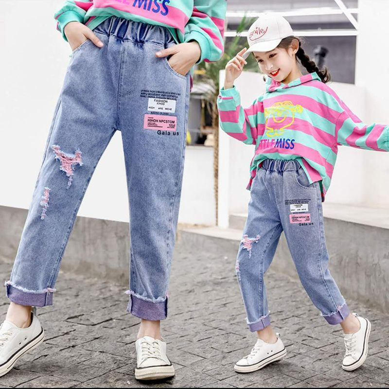 Children's wear spring and autumn new girls' loose jeans