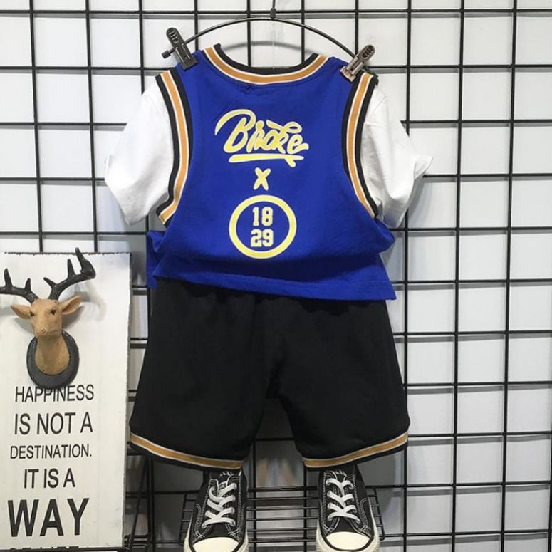 男童夏装套装儿童运动两件套中小童篮球衣服宝宝洋气短袖两件套潮