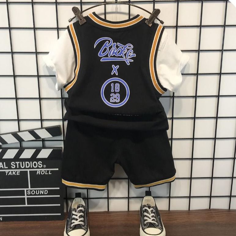 男童夏装套装儿童运动两件套中小童篮球衣服宝宝洋气短袖两件套潮