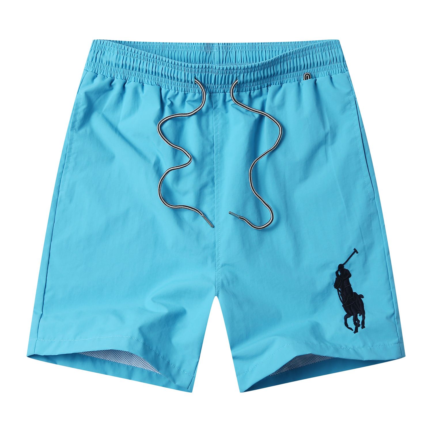 保罗短裤男五分裤保罗沙滩裤纯色大标运动短裤夏季休闲短裤绣大标