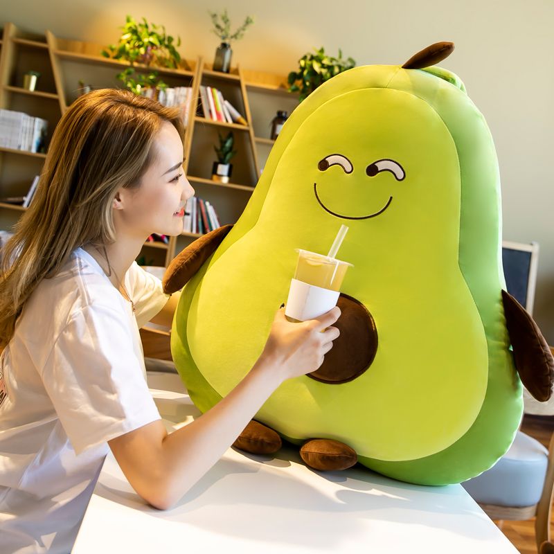 可爱牛油果抱枕布娃娃生日礼物女孩靠垫玩偶公仔ins大号毛绒玩具 - 必