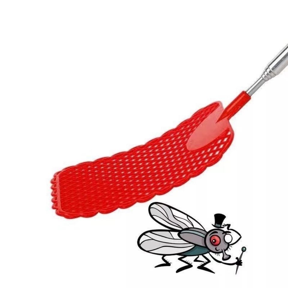 创意不锈钢可伸缩苍蝇拍家用塑料苍蝇拍手动随意拍蚊子拍苍蝇神器