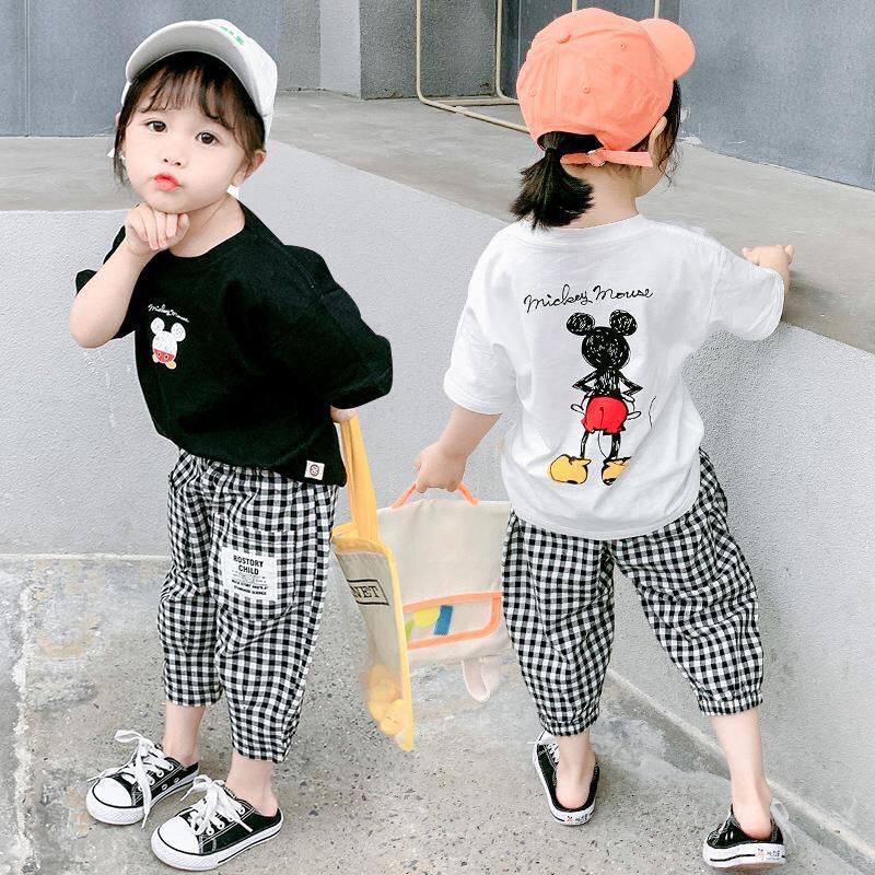 Children's wear girls' suit summer dress girls' short sleeve two piece sets boys and girls' fashionable foreign style little girls' summer clothes
