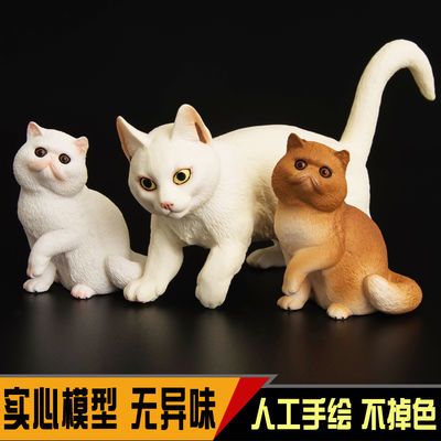 儿童仿真动物园塑胶实心猫模型玩具小猫咪猫波斯猫男女孩礼物摆件