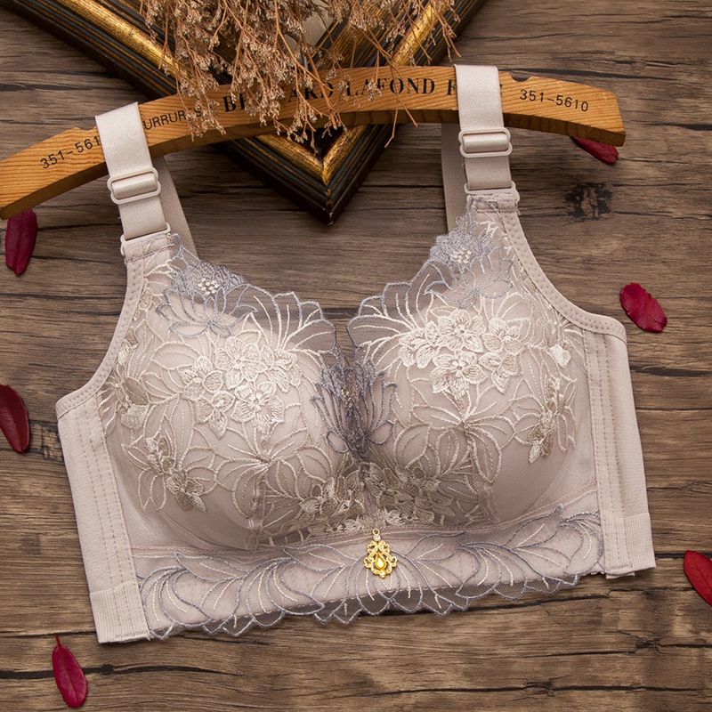 Underwear women gathered small breasts push-up adjustment type no steel ring closed breast bra sexy deep V lace beautiful back bra