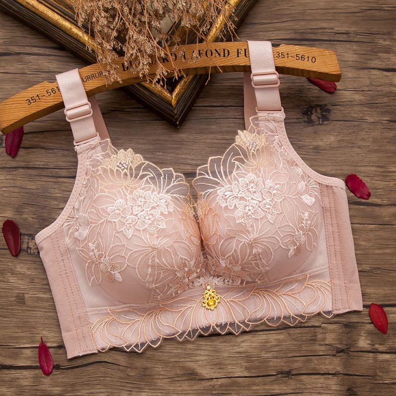 Underwear women gathered small breasts push-up adjustment type no steel ring closed breast bra sexy deep V lace beautiful back bra