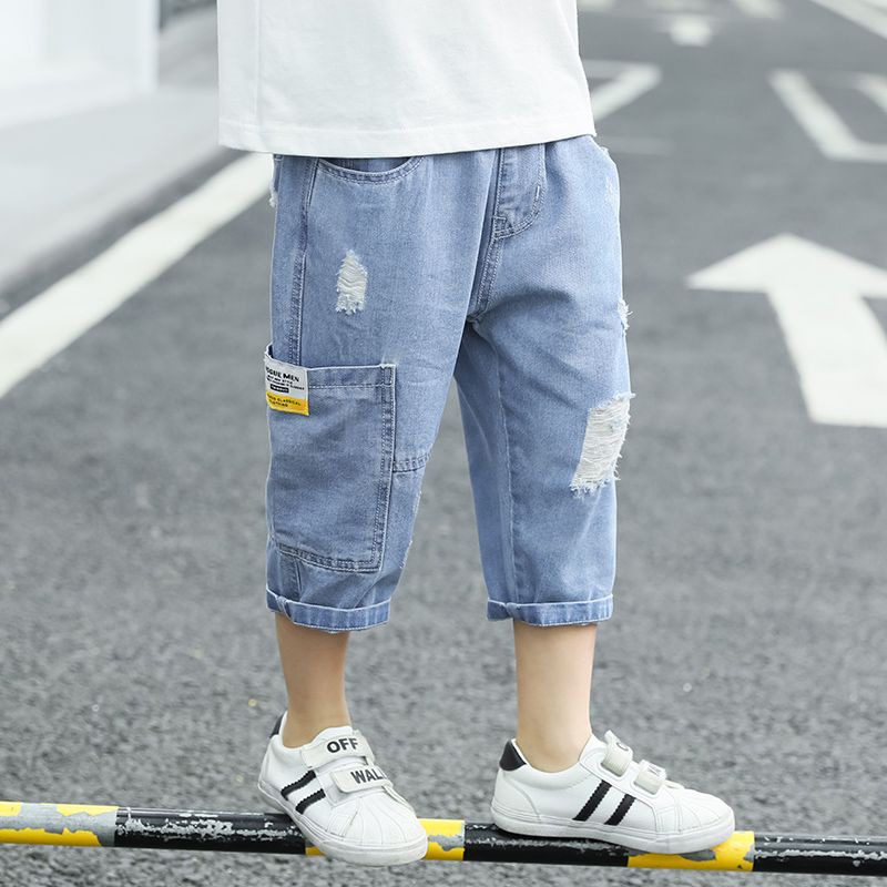 Children's clothing Summer Boys' jeans middle pants children's shorts breeches Korean casual children's Pants Boys' pants
