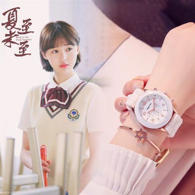 明星同款手表女学生韩版简约果冻小清新可爱学院风潮流时尚石英表