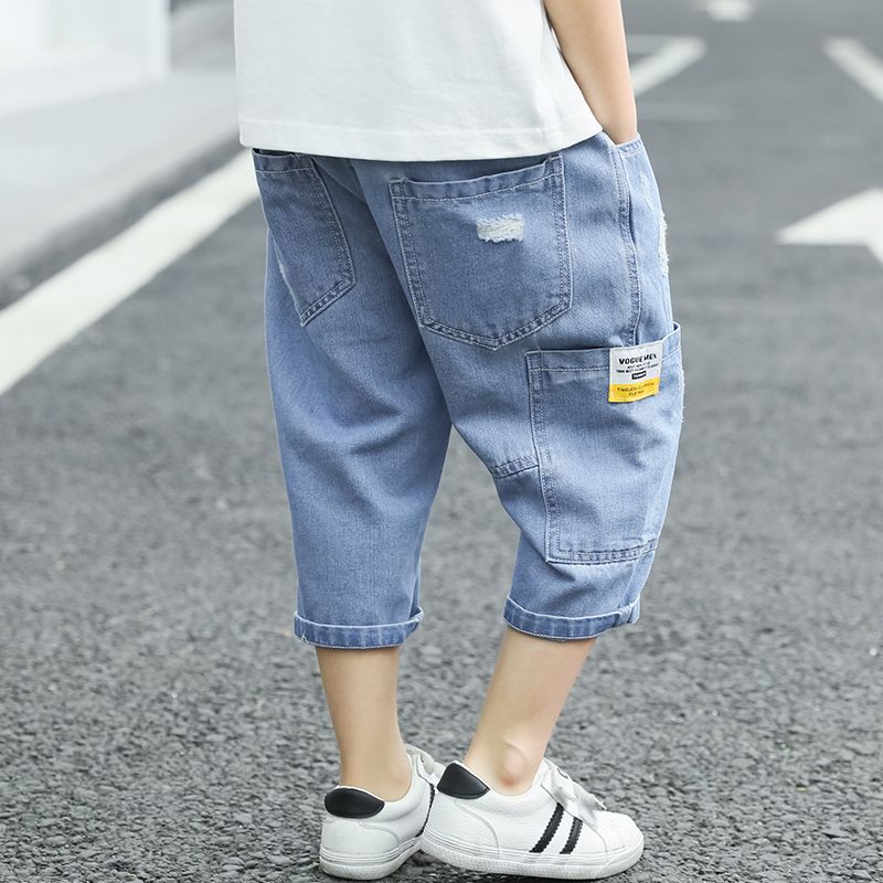 Children's clothing Summer Boys' jeans middle pants children's shorts breeches Korean casual children's Pants Boys' pants