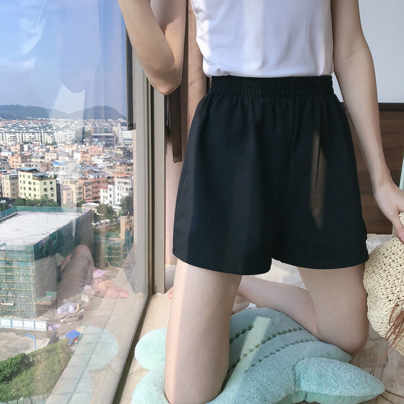 Korean sports shorts women's summer wide leg big fat mmede 'running high waist thin hot pants loose casual pajamas