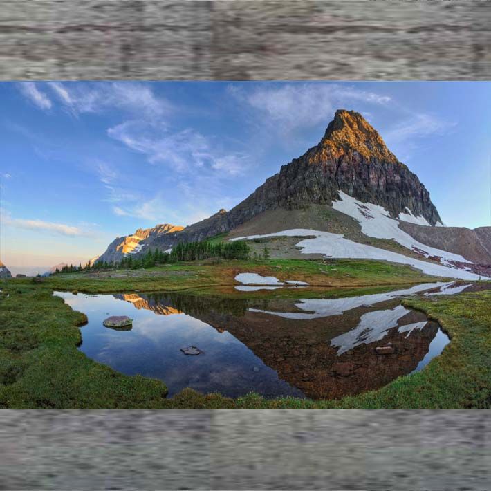 自然山水风景画湖泊山川河流倒映山水中国风水墨画小清新意境120