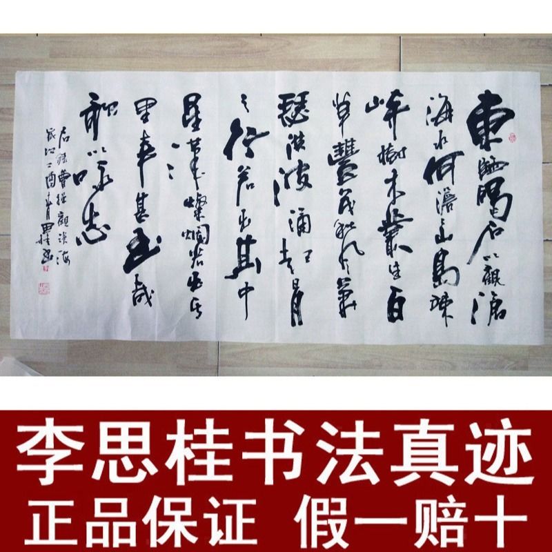 李思桂名家书法四尺横幅作品手写真迹公司客厅装饰字画词观沧海a