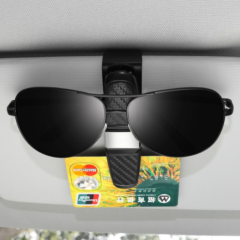 车载眼镜夹多功能车用墨镜支架车内眼睛盒创意汽车遮阳板收纳夹子
