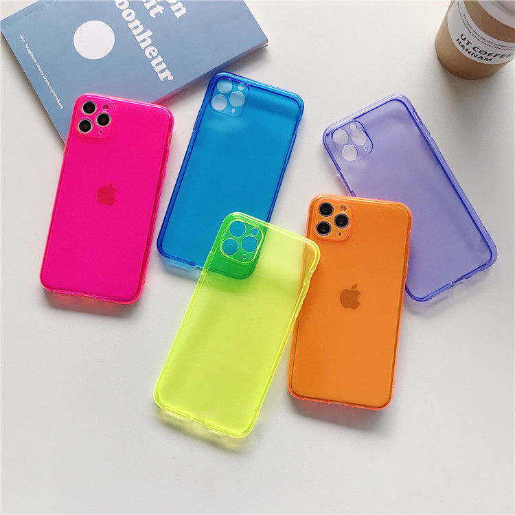 Simple summer 11pro / max Apple X / XR case fluorescent iPhone 7 female 8plus soft solid xsmax
