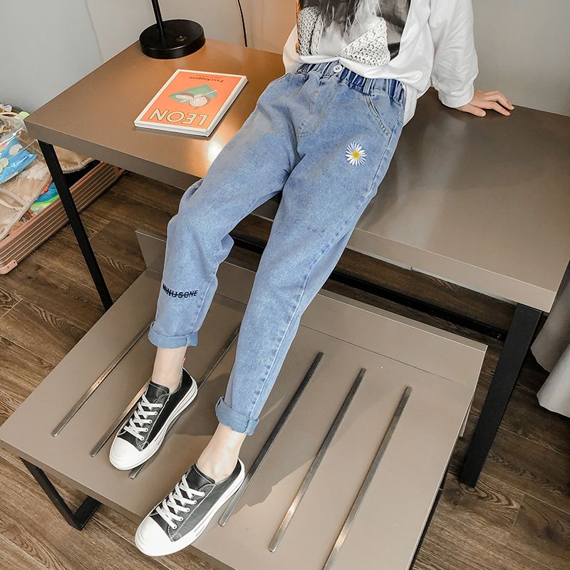 Children's wear girls jeans spring and autumn winter middle and large children's leisure students Korean version little girl baby children's long pants