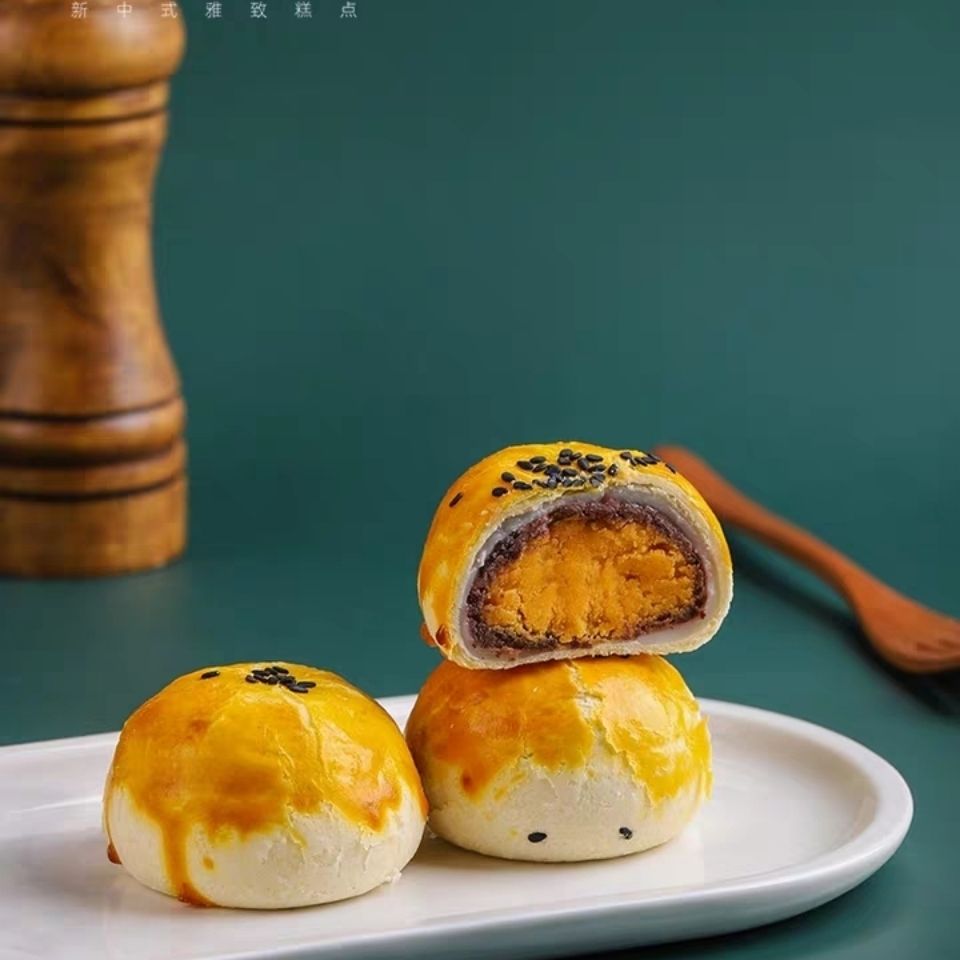 法兰巧心红豆蛋黄酥55gx6枚高端礼盒雪媚娘糕点网红甜点小吃零食