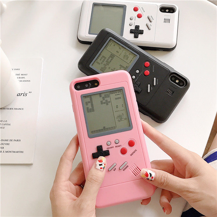 俄罗斯方块手机壳苹果8plus抖音女款7p游戏机6s个性创意x粉色新款