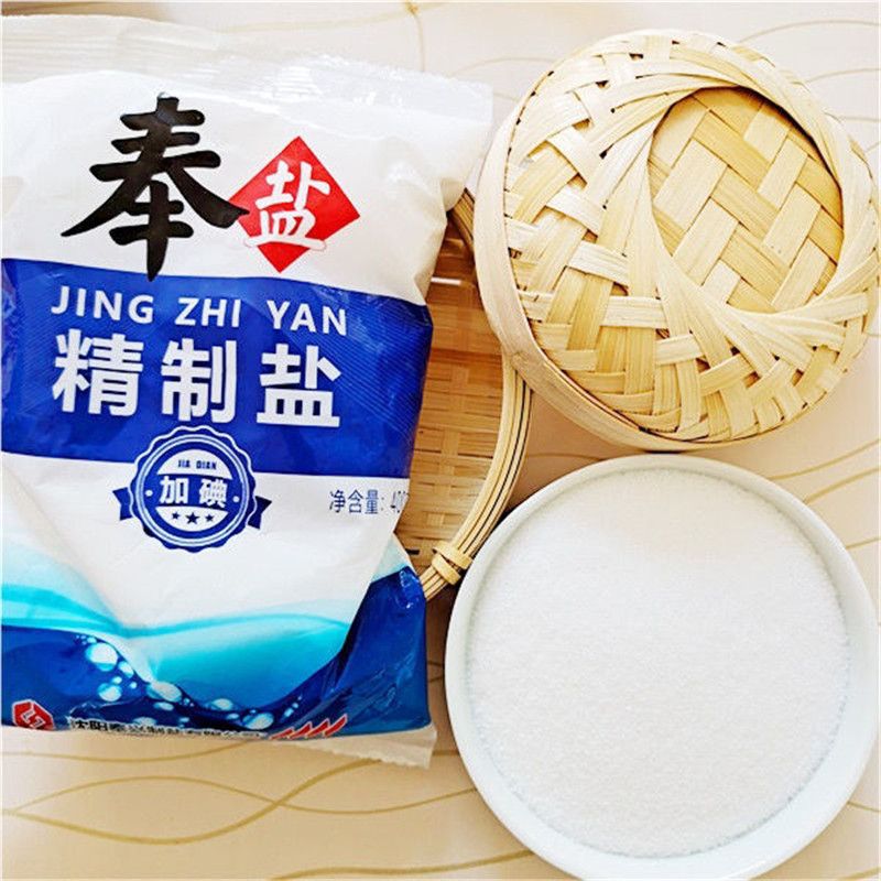 食用盐奉盐50袋整件细盐炒菜盐家用食盐腌制盐巴每袋400克
