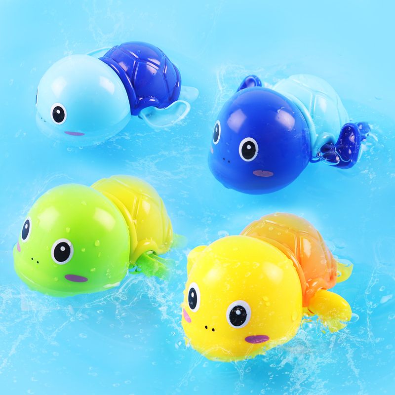 Tiktok, small water turtle toy, baby bathroom, water, swimming, bathing, chain, clockwork toys