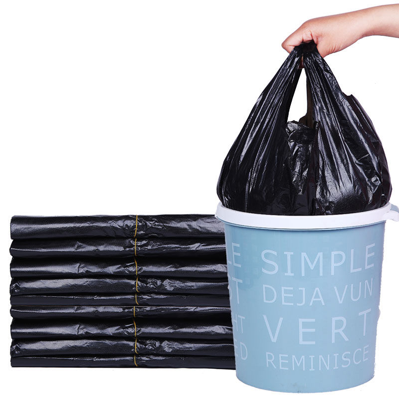 Black garbage bag thickened portable household kitchen large and small vest type convenience bag plastic bag wholesale
