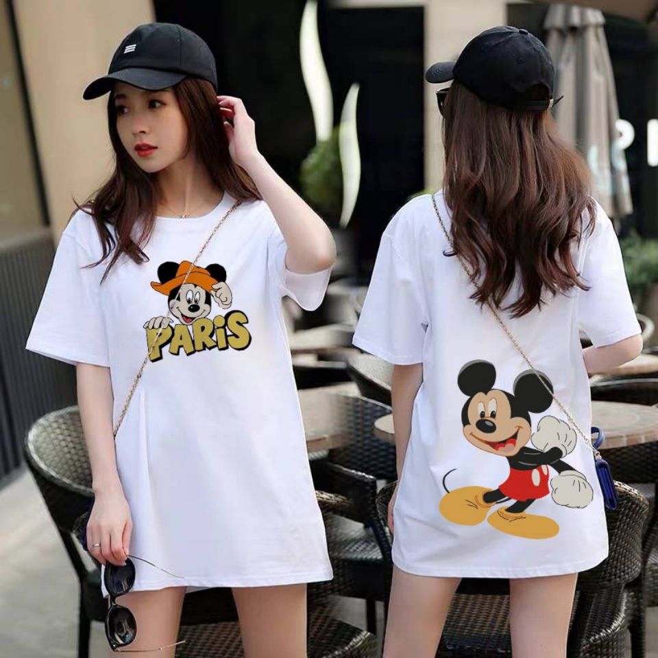 2020 spring and summer short sleeve female t cartoon mouse medium length slim half sleeve top student loose T-shirt Korean version shirt