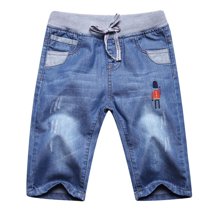Children's shorts thin section new summer big boys casual denim cropped pants boys breeches
