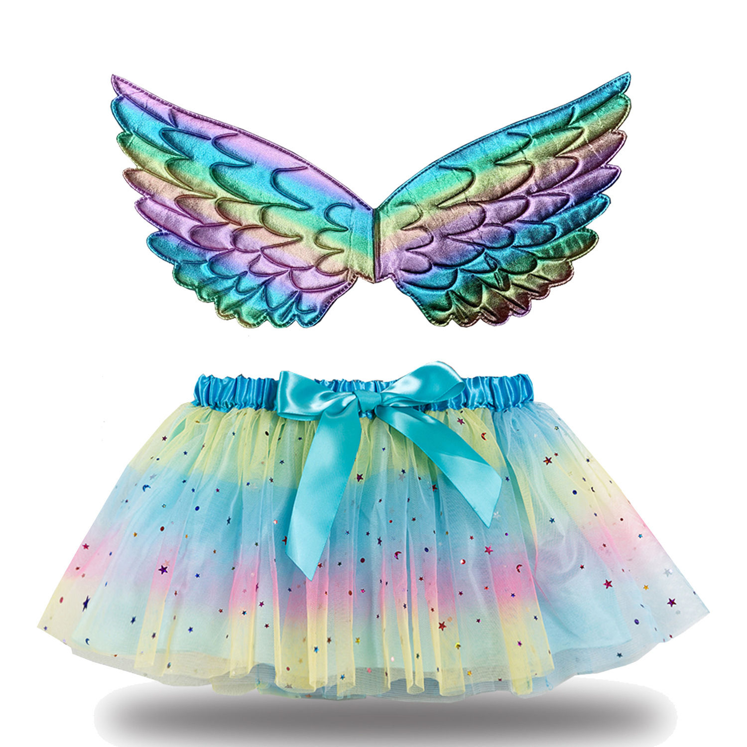 Children's dress girl's skirt star moon netting children's skirt send wings Tutu Skirt shawl skirt lining skirt