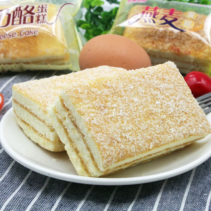 【8.41抢1整箱】新鲜蛋糕椰香早餐零食面包糕点奶酪燕麦夹心600g
