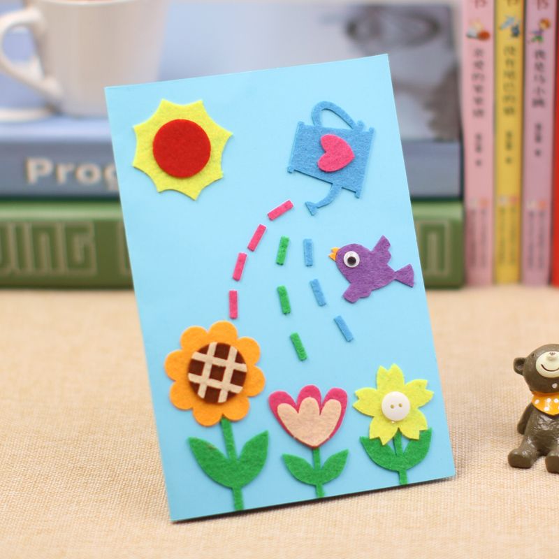 立体贺卡幼儿园儿童diy手工制作材料包不织布粘贴创意父亲节礼物【2月