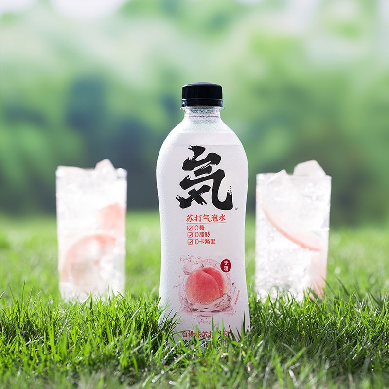 元気森林无糖零卡无热量汽水元气白桃味水饮料480ml*12瓶装 整箱